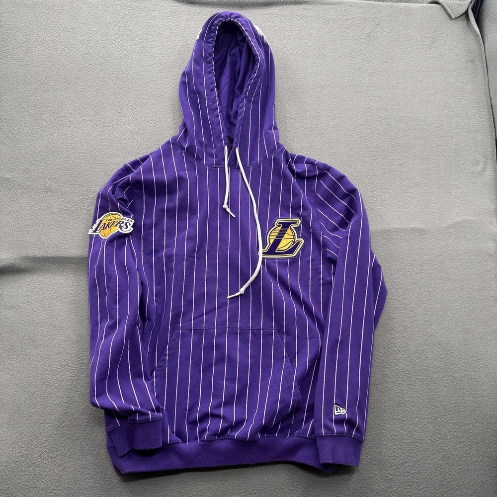 Los Angeles Lakers Sweatshirt Mens Medium Purple NBA Basketball‎ New Era Hoodie